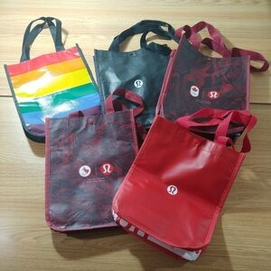 4 Lululemon Reusable‎ Shopping Bags +  1 Rainbow Pride BellMTS